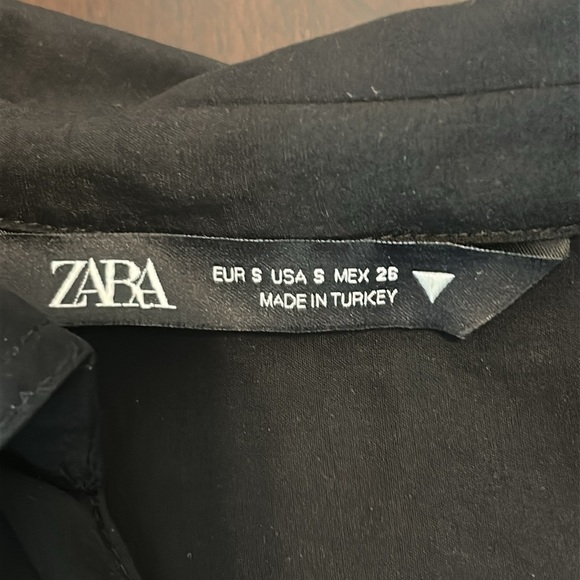 Zara Black Wrap V-Neck Long Sleeves Mini Dress Size S - Picture 7 of 17